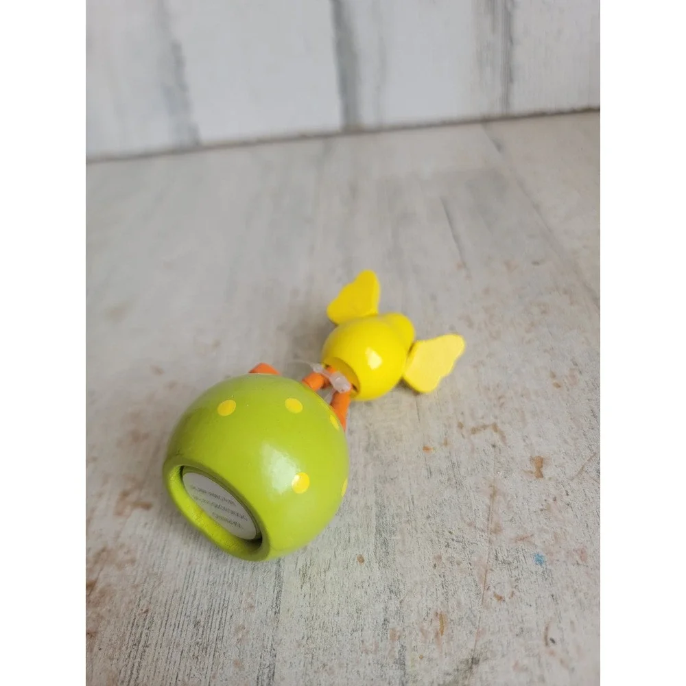 Easter vintage chick egg thumb push puppet toy wooden spring home decor